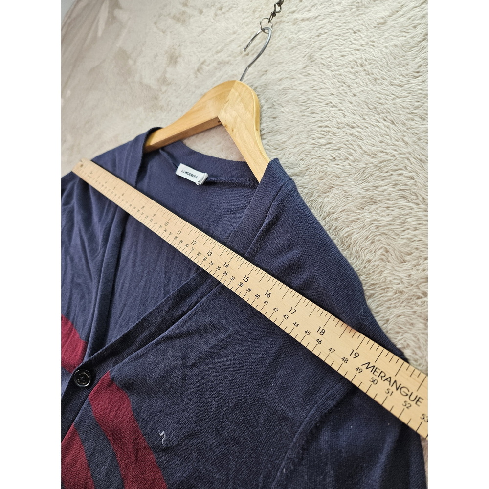 J. Lindeberg Cardigan in Navy Bordeaux Red Striped V-neck Buttons Size XL - Picture 8 of 10
